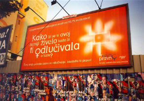 Click to see large image of this Equal Rights women’s campaign billboard (in Serbian)