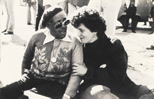 With Mabel Hampton at 1983 Pride march